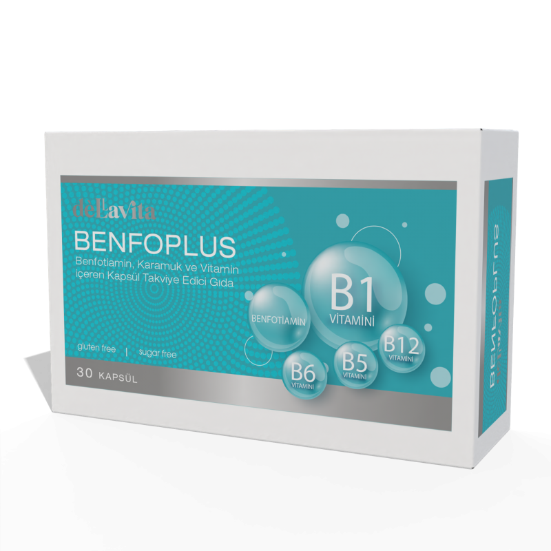 Dellavita Benfoplus (5-B Vitamini Kompleksi), 60 Kapsül