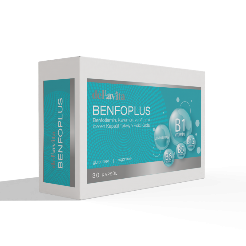 Dellavita Benfoplus (5-B Vitamini Kompleksi), 60 Kapsül